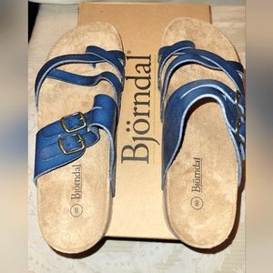 Bjorndal Footbed Navy Sandels Size 8